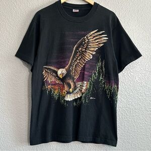 90’s Hazelwood Shirt Eagle Wraparound Graphic Single Stitch Vintage Short Sleeve